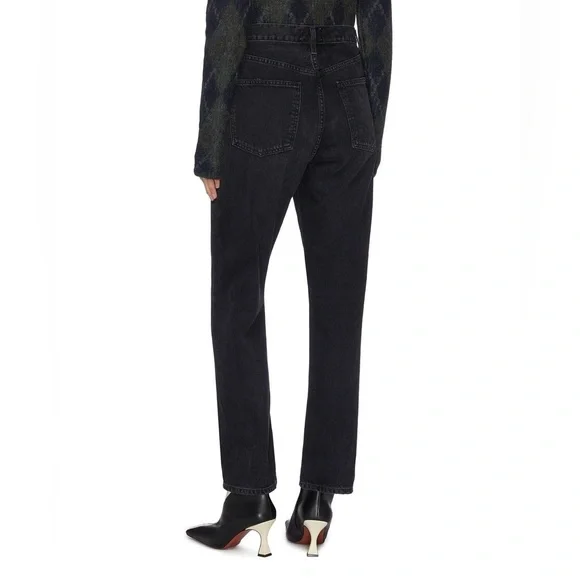 NWOT Agolde '90s' Ripped Thigh Straight Leg Jeans in Black - Picture 2 of 4